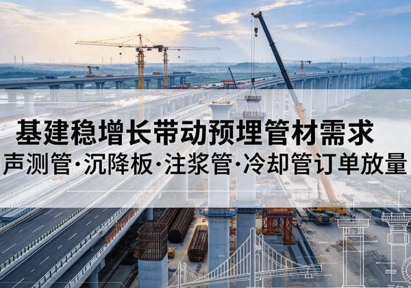 耒阳基建稳增长带动预埋监测管材需求，声测管、沉降板、注浆管订单持续放量